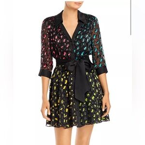Alice and Olivia Raja V-Neck Shirt Dress